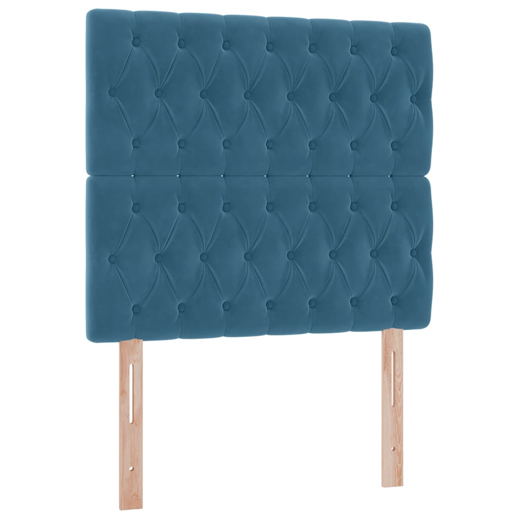 Letto con contenitore e LED Blu Scuro 90 x 200 cm Velluto 3372703