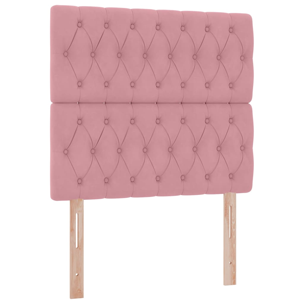 Letto con contenitore e LED con led Rosa 90 x 200 cm Velluto 3372704