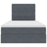 Letto con contenitore e LED Grigio scuro 120 x 190 cm Velluto 3372712