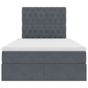 Letto con contenitore e LED Grigio scuro 120 x 190 cm Velluto 3372712