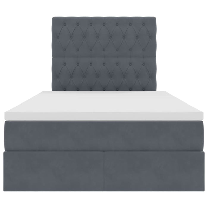 Letto con contenitore e LED Grigio scuro 120 x 190 cm Velluto 3372712