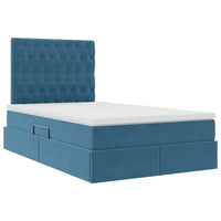 Letto con contenitore e LED Blu 120 x 190 cm Velluto 3372715