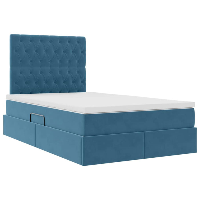 Letto con contenitore e LED Blu 120 x 190 cm Velluto 3372715