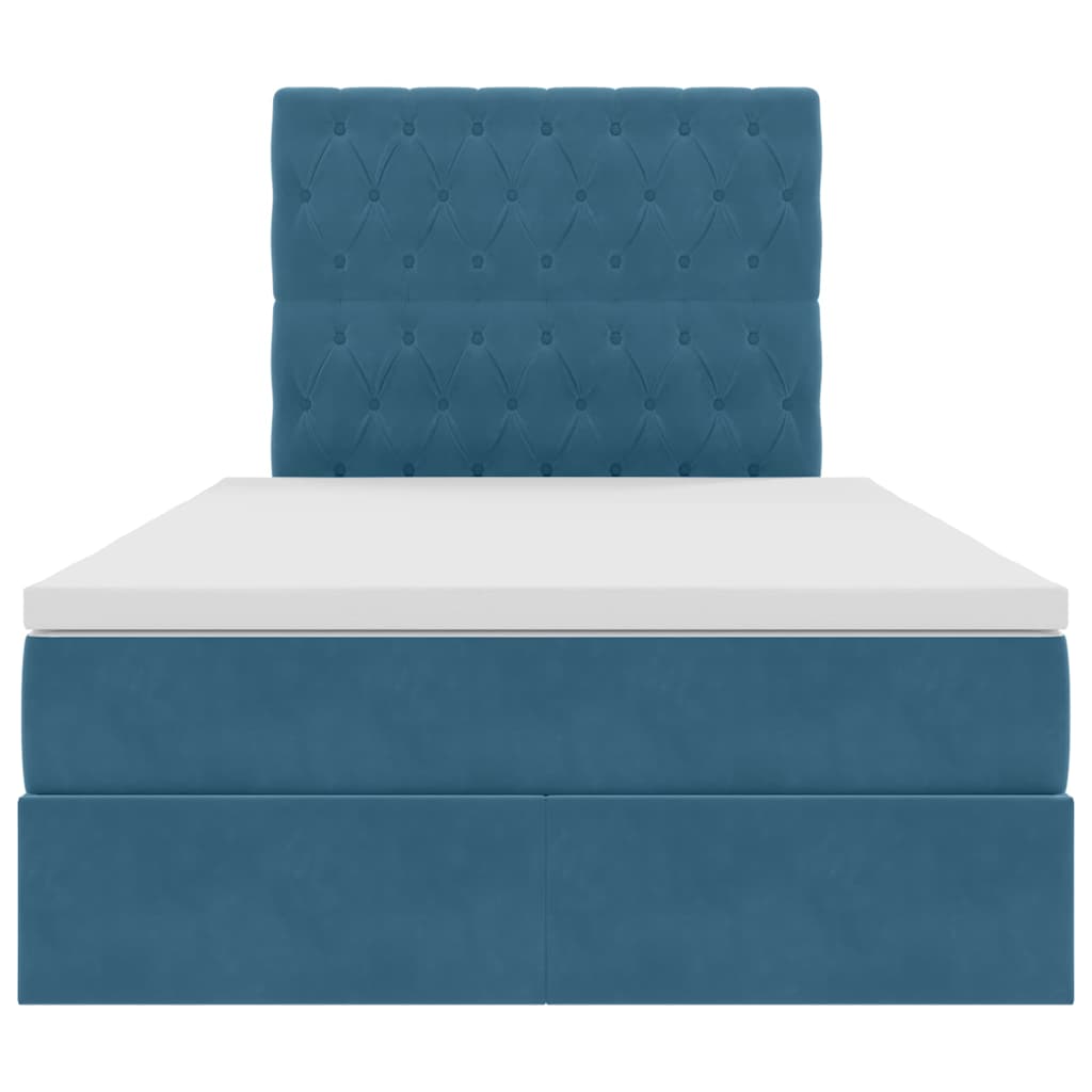 Letto con contenitore e LED Blu 120 x 190 cm Velluto 3372715