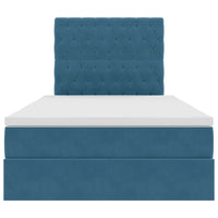 Letto con contenitore e LED Blu 120 x 190 cm Velluto 3372715