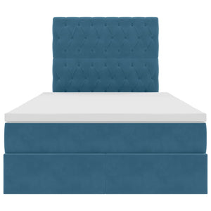 Letto con contenitore e LED Blu 120 x 190 cm Velluto 3372715