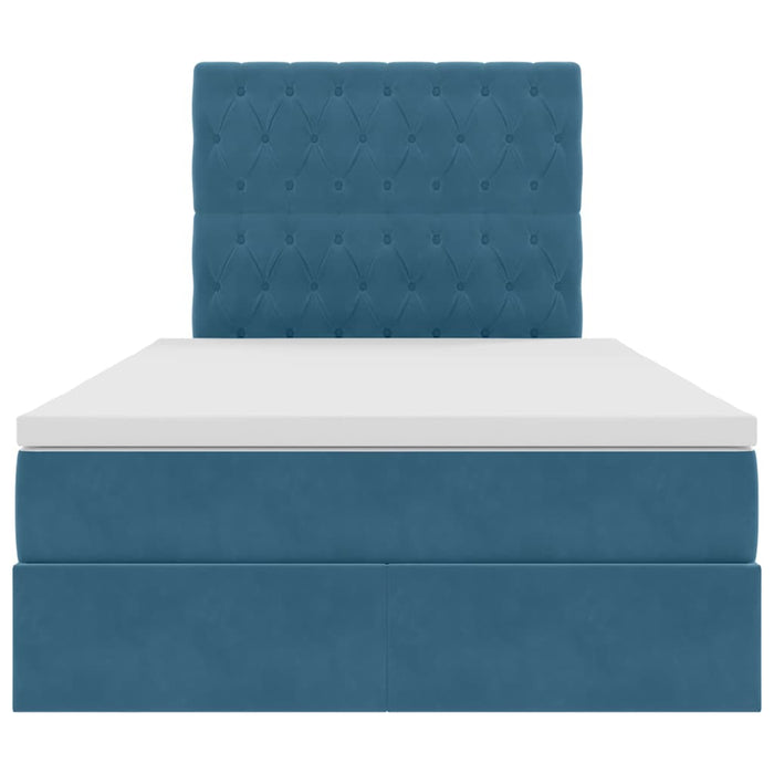 Letto con contenitore e LED Blu 120 x 190 cm Velluto 3372715