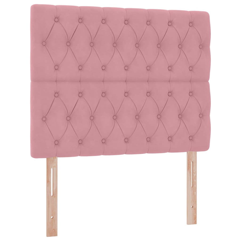 Letto con contenitore e LED con led Rosa 120 x 200 cm Velluto 3372722