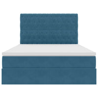 Letto con luci a strisce a LED Blu Scuro 140 x 190 cm Velluto 3372727