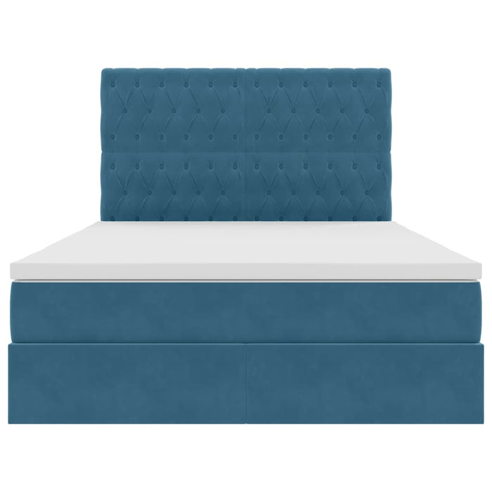 Letto con luci a strisce a LED Blu Scuro 140 x 190 cm Velluto 3372727