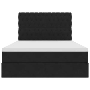 Letto con luci a strisce a LED Nero 140 x 200 cm Velluto 3372731