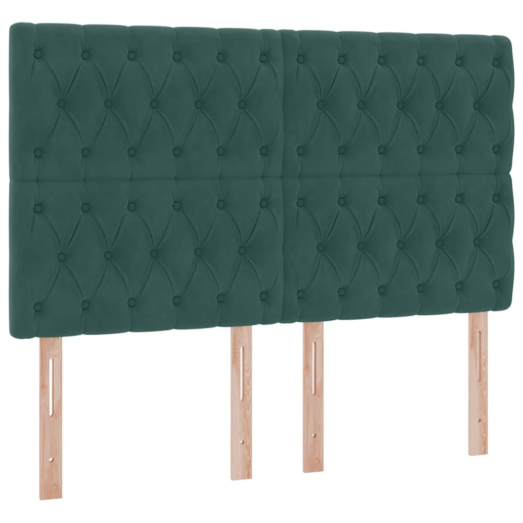 Letto con luci a strisce a LED Verde Scuro 140 x 200 cm Velluto 3372732