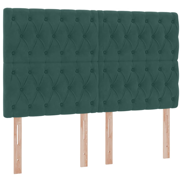 Letto con luci a strisce a LED Verde Scuro 140 x 200 cm Velluto 3372732