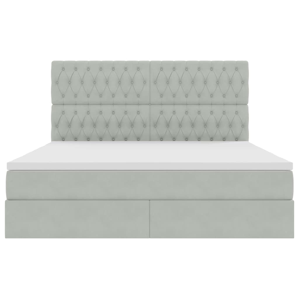 Letto con testiera Grigio chiaro 180 x 200 cm Velluto 3372741