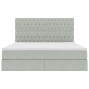 Letto con testiera Grigio chiaro 180 x 200 cm Velluto 3372741