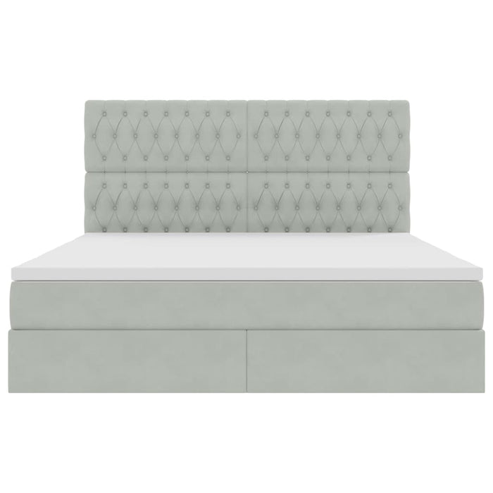 Letto con testiera Grigio chiaro 180 x 200 cm Velluto 3372741