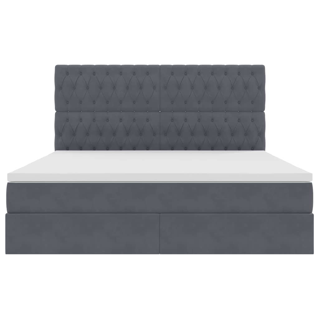 Letto con testiera Grigio scuro 180 x 200 cm Velluto 3372742