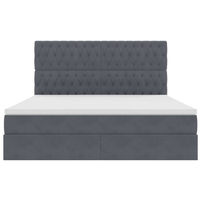 Letto con testiera Grigio scuro 180 x 200 cm Velluto 3372742