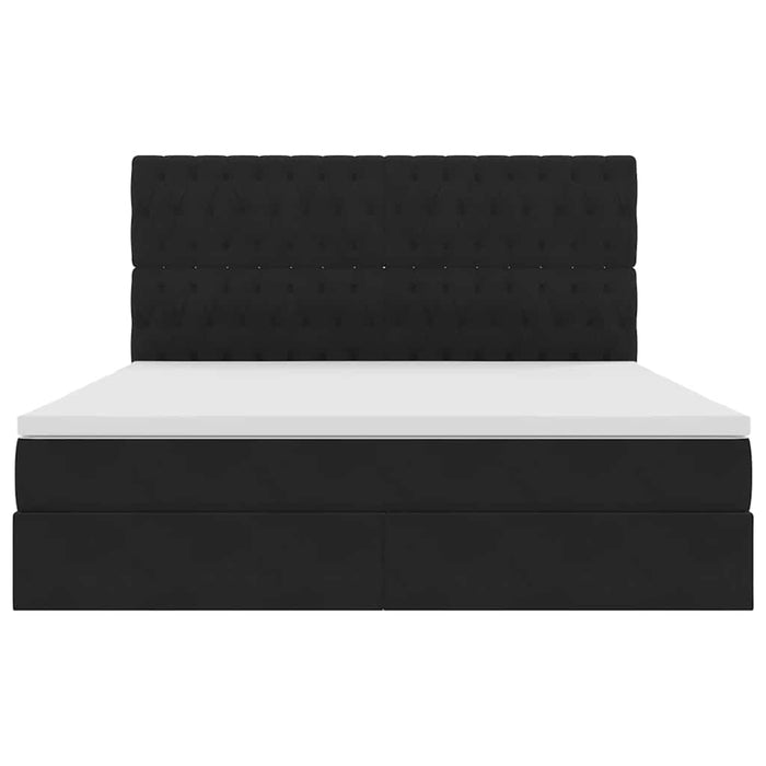 Letto con luci a strisce a LED Nero 180 x 200 cm Velluto 3372743