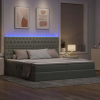 Letto con testiera Grigio chiaro 200 x 200 cm Velluto 3372747