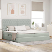 Letto con testiera Grigio chiaro 200 x 200 cm Velluto 3372747
