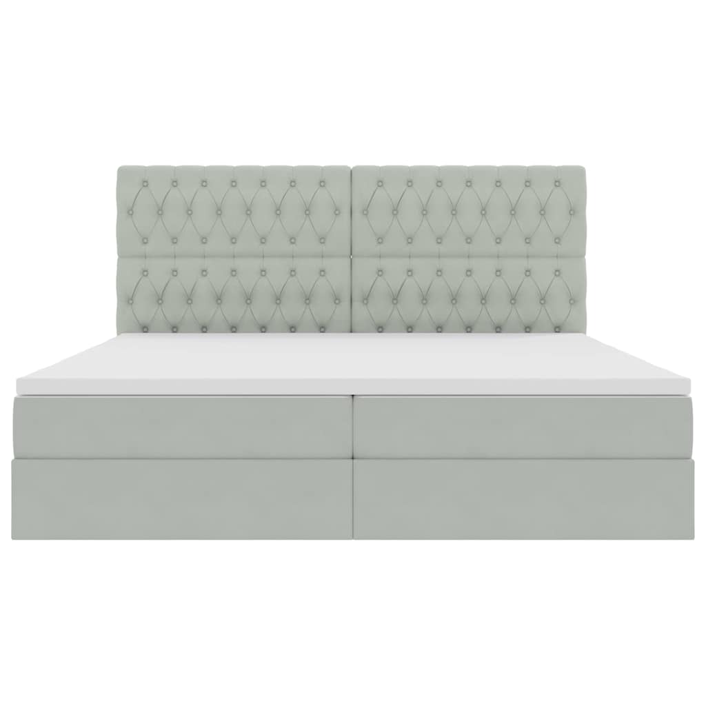 Letto con testiera Grigio chiaro 200 x 200 cm Velluto 3372747