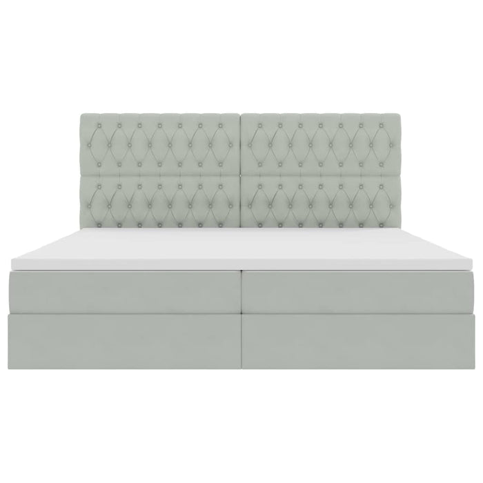 Letto con testiera Grigio chiaro 200 x 200 cm Velluto 3372747