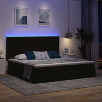Letto con contenitore e LED con led Nero 200 x 200 cm Velluto 3372749