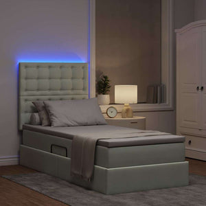Letto con contenitore e LED Grigio chiaro 90 x 190 cm Velluto 3372753