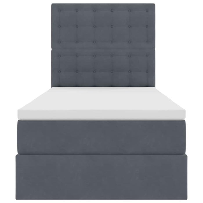 Letto con contenitore e LED Grigio scuro 90 x 200 cm Velluto 3372760
