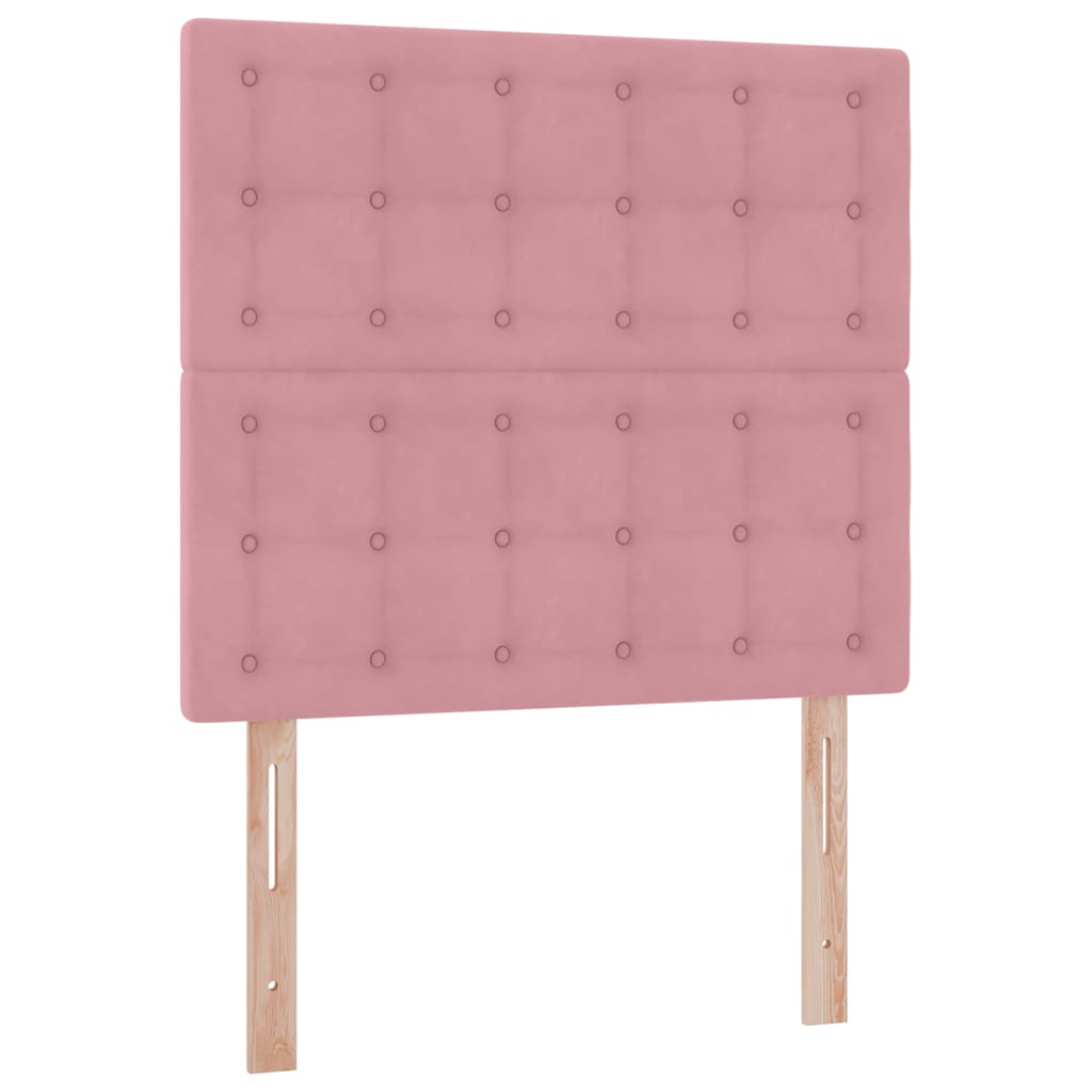 Letto con contenitore e LED con led Rosa 90 x 200 cm Velluto 3372764