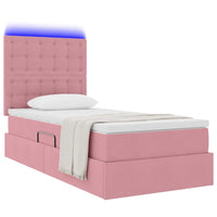 Letto con contenitore e LED con led Rosa 100 x 200 cm Velluto 3372770