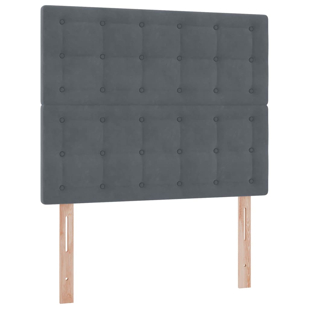 Letto con contenitore e LED Grigio scuro 120 x 190 cm Velluto 3372772