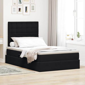 Letto con contenitore e LED Nero 120 x 190 cm Velluto 3372773