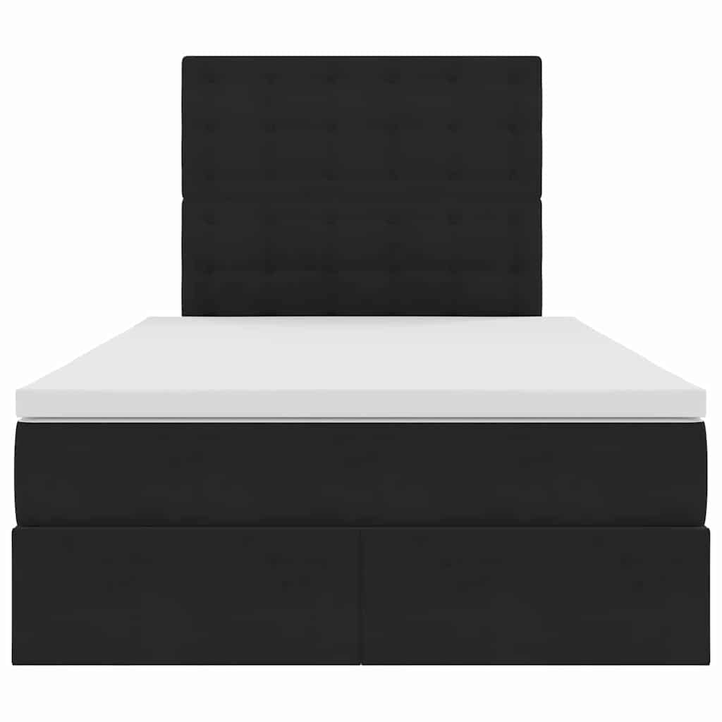Letto con contenitore e LED Nero 120 x 190 cm Velluto 3372773