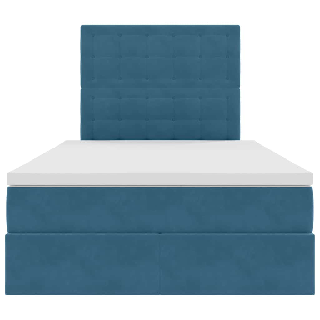 Letto con contenitore e LED Blu 120 x 190 cm Velluto 3372775