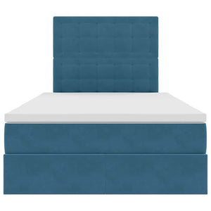 Letto con contenitore e LED Blu 120 x 190 cm Velluto 3372775