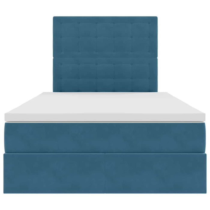 Letto con contenitore e LED Blu 120 x 190 cm Velluto 3372775