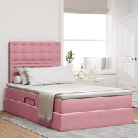 Letto con contenitore e LED Rosa 120 x 190 cm Velluto 3372776