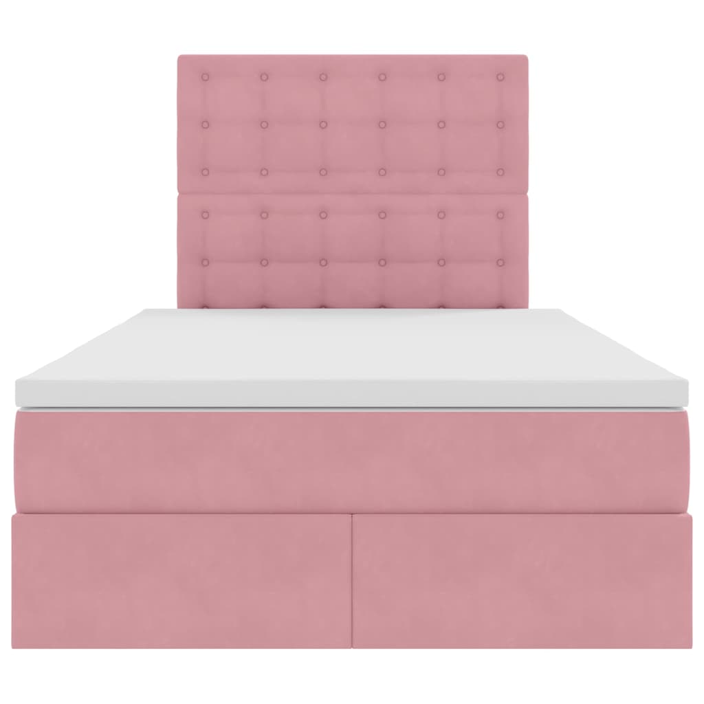 Letto con contenitore e LED Rosa 120 x 190 cm Velluto 3372776