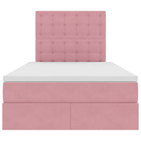 Letto con contenitore e LED Rosa 120 x 190 cm Velluto 3372776