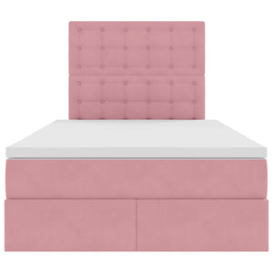 Letto con contenitore e LED Rosa 120 x 190 cm Velluto 3372776