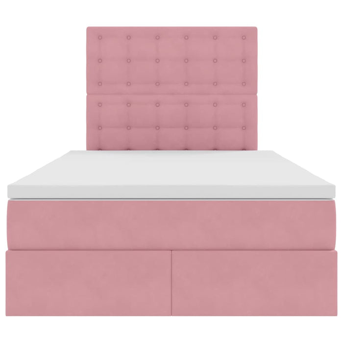 Letto con contenitore e LED Rosa 120 x 190 cm Velluto 3372776
