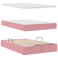 Letto con contenitore e LED Rosa 120 x 190 cm Velluto 3372776