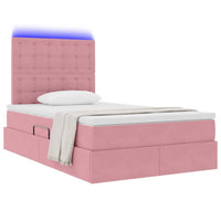 Letto con contenitore e LED Rosa 120 x 190 cm Velluto 3372776