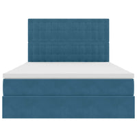 Letto con luci a strisce a LED Blu Scuro 140 x 190 cm Velluto 3372787