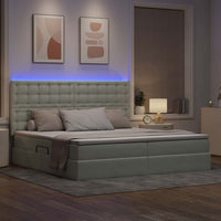 Letto con testiera Grigio chiaro 200 x 200 cm Velluto 3372807