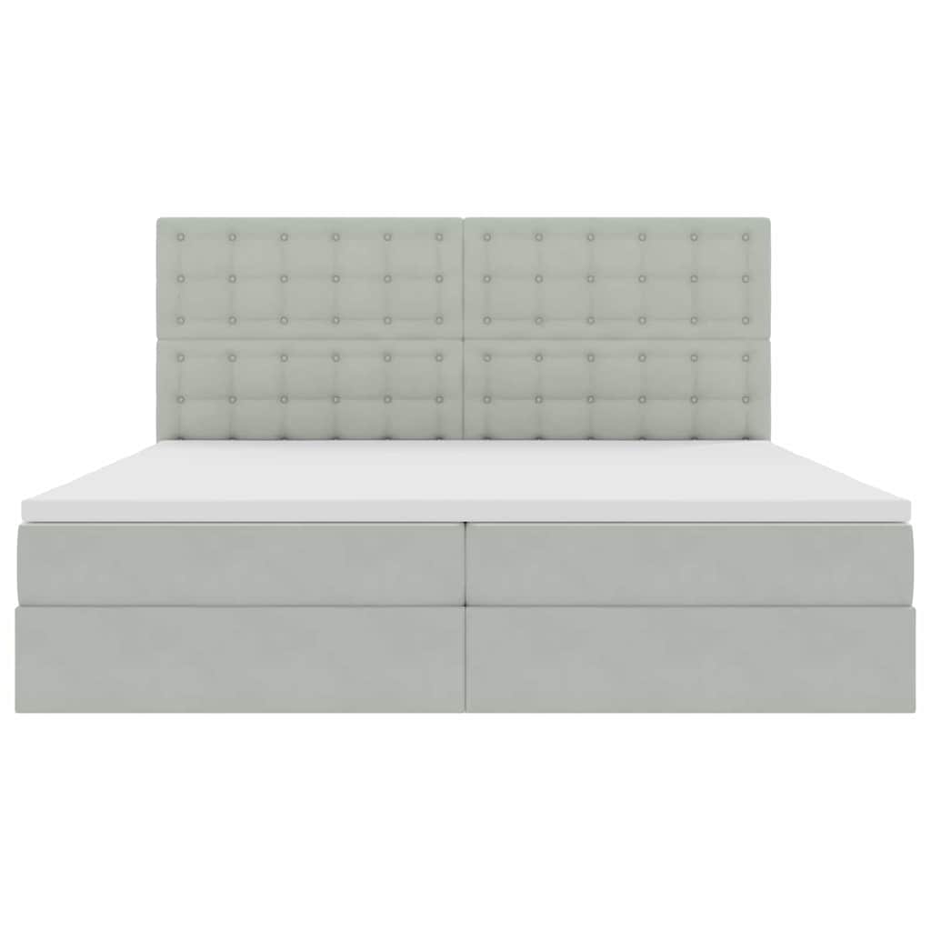 Letto con testiera Grigio chiaro 200 x 200 cm Velluto 3372807