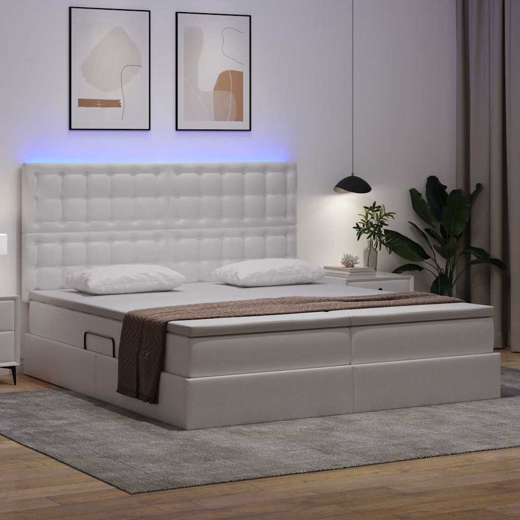 Letto con contenitore e LED Bianco Puro 180 x 200 cm 3372814