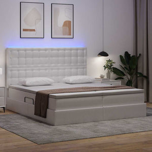Letto con contenitore e LED Bianco Puro 180 x 200 cm 3372814